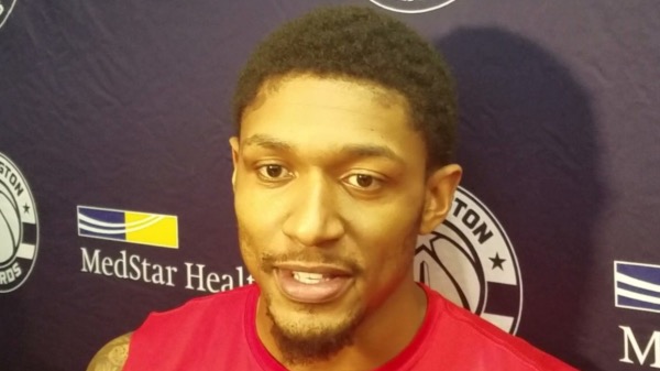 Washington Wizards shooting guard Bradley Beal speaks with reporters at the Entertainment and Sports Arena in D.C. on Feb. 1, one day after being voted to a second consecutive NBA All-Star Game. (William J. Ford/The Washington Informer)