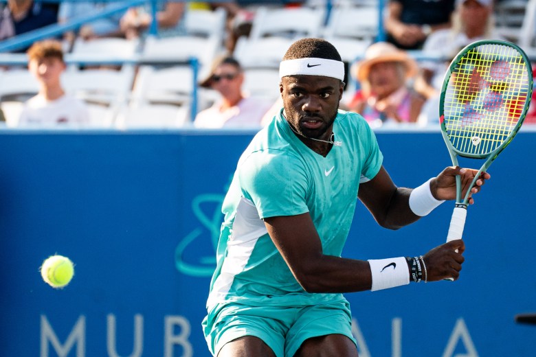 Frances Tiafoe prepares to compete in the 2025 Mubadala Citi DC Open.