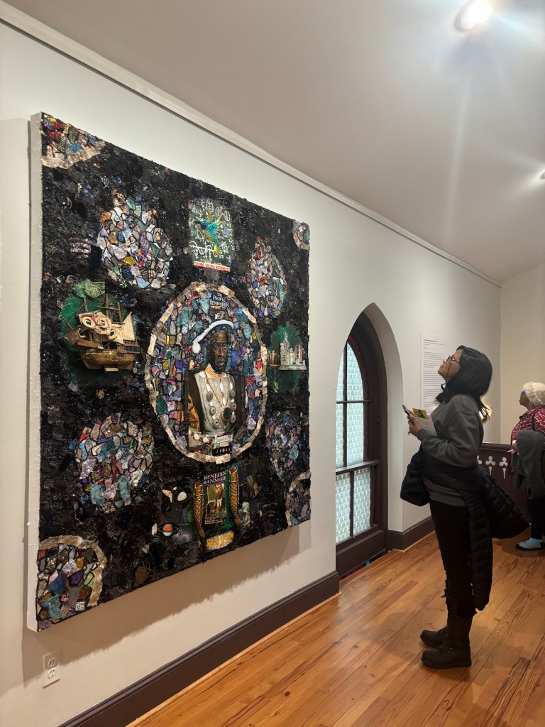 Jabari Jefferson’s solo debut honors historic figures in the archives of Maryland, including a canvas of Baltimore native Benjamin Banneker, highly regarded as one of the first African American scientists who surveyed the land that would eventually become Washington, D.C. (Jada Ingleton/The Washington Informer)