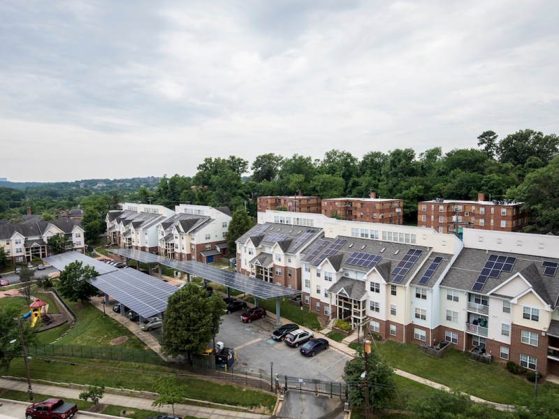 Solar panels and canopies at the Royal Courts Apartments on 4th Street SE (Courtesy of Public Service Commission of the District of Columbia)