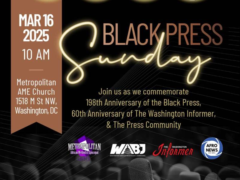 Metropolitan AME Church Hosts Black Press Sunday Commemorating 198 Years of the Black Press and Celebrating The Washington Informer’s 60th Anniversary