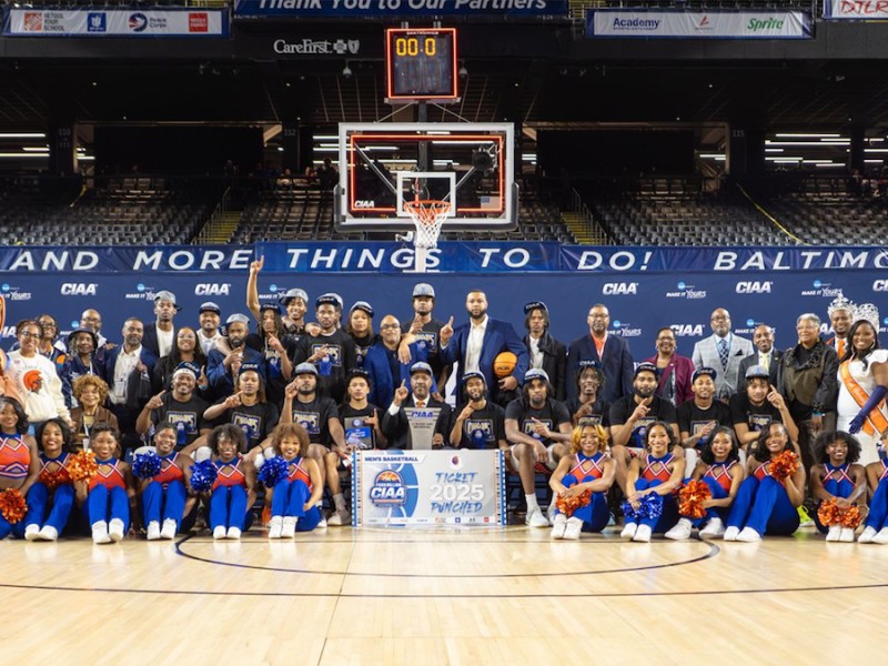 Virginia State men's basketball team is the 2025 victor of the men's basketball CIAA championship, defeating Bluefield State 71-64. (Courtesy of CIAA)