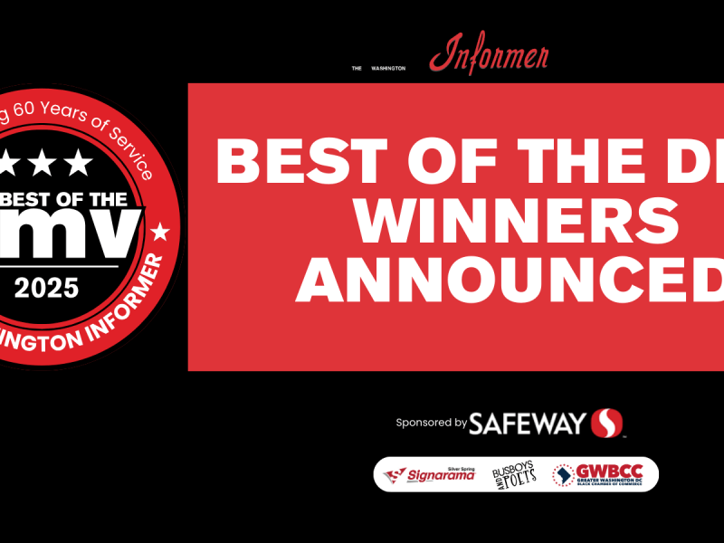 Best of The DMV 2025 winners announcement graphic presented by The Washington Informer